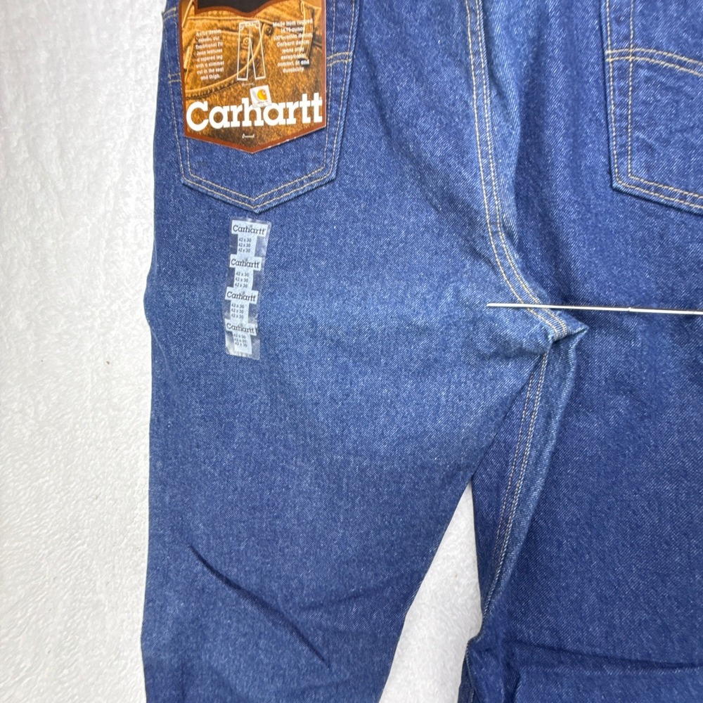 Carhartt Mens Traditional Fit Tapered Leg Denim Jeans 42x30 Blue B18 PRW NOS NWT - Picture 10 of 10